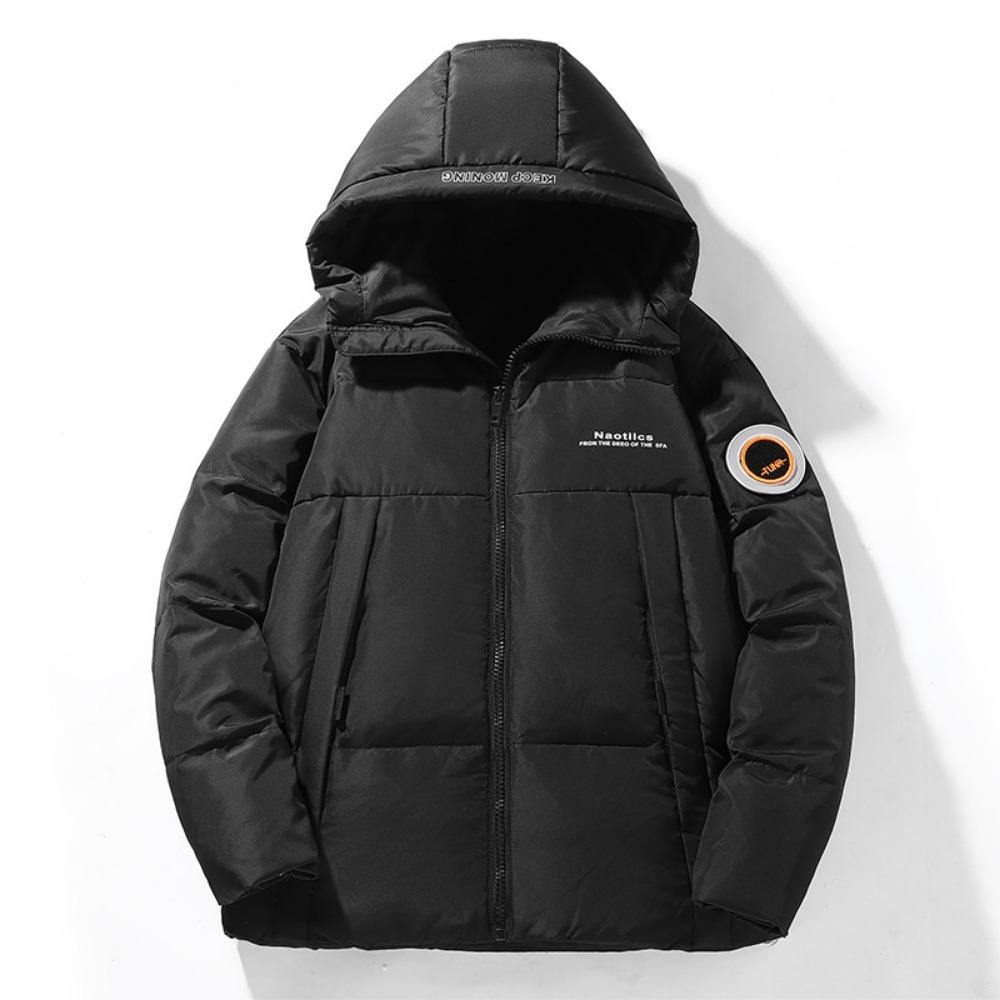 New down jacket men and women with the same couple short hooded snow mountain gradual change color