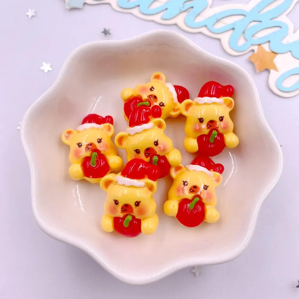 

10Pcs Resin Colorful Christmas Tree Santa Claus Chocolate Man Deer Star Bear Flat back Stone Figurine DIY Christmas Decor Crafts