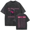 Vintage Washed Ed Sheeran Play Tour 2026 Pop Music TShirt Men Women Harajuku Fashion Fans Oversized T Shirt Hip Hop Streetwear