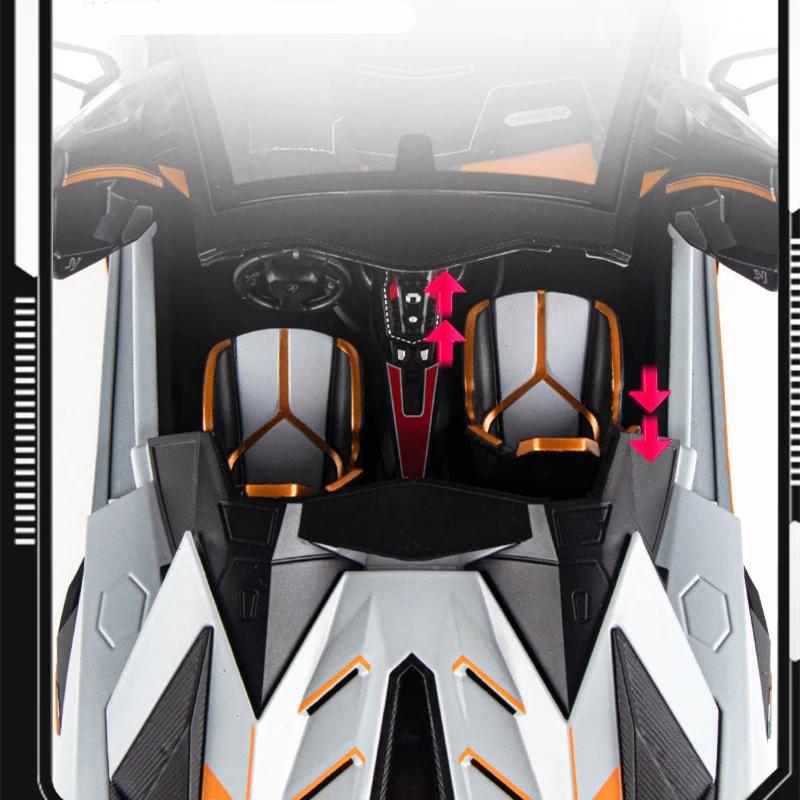 Large Size 1/18 Lamborghini Aventadors SVJ 63 Alloy Sports Car Model Diecast Metal Toy Racing Car Model Simulation Sound and Light Kids Gift