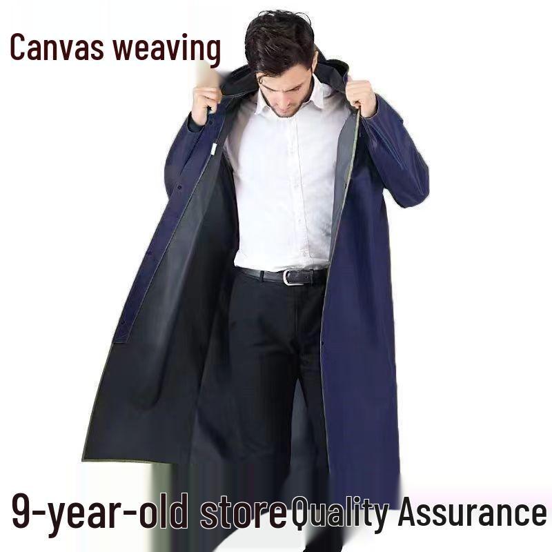 Unisex Full-Length Reflective Rain Poncho - Thickened for Labor Protection