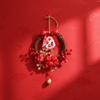 Traditional Chinese New Year Wreath Decorative Exquisite Hanging Wreath Rattan with Bell Artificial Floral Wreath Holiday Party