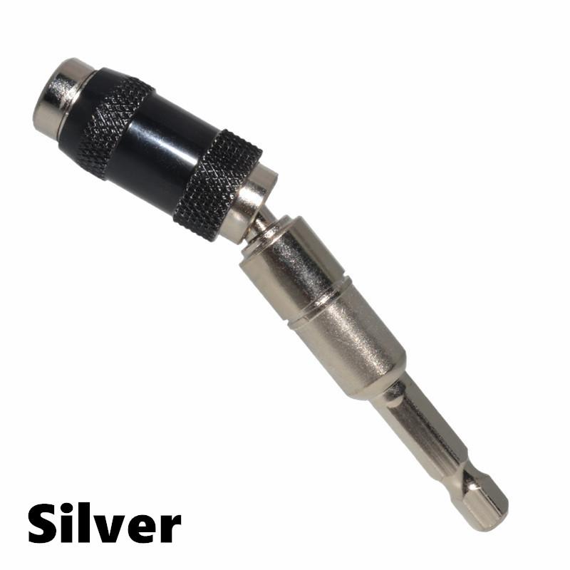 1pc Magnetic Screw Drill Tip, 1/4" Impact Tough Bit Holder With 20° Pivoting , Bendable Extender Quick Change Locking Rotating