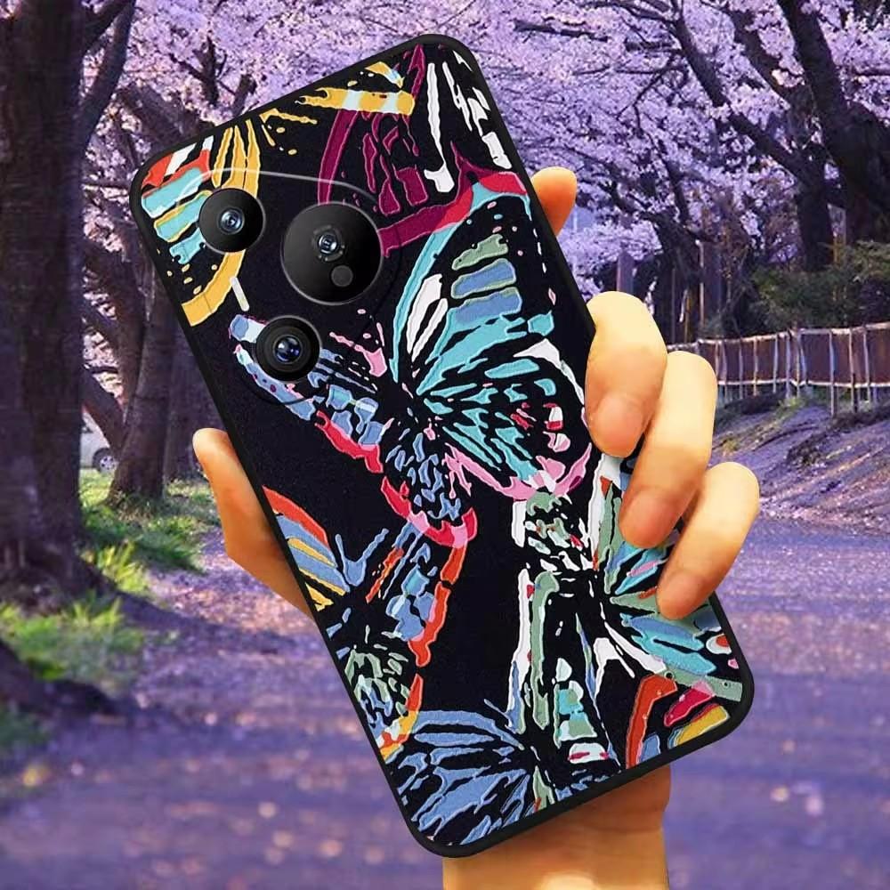 For Honor 200 / 200 Lite / 200 Pro Case 3D Flower Relief Silicone Emboss Covers for Huawei Honor 200 Pro Cases Soft Cute Cartoon