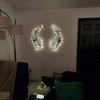 1 Pair Angel Wings Metal Mural with LED Lights Wall Decor for Living Room