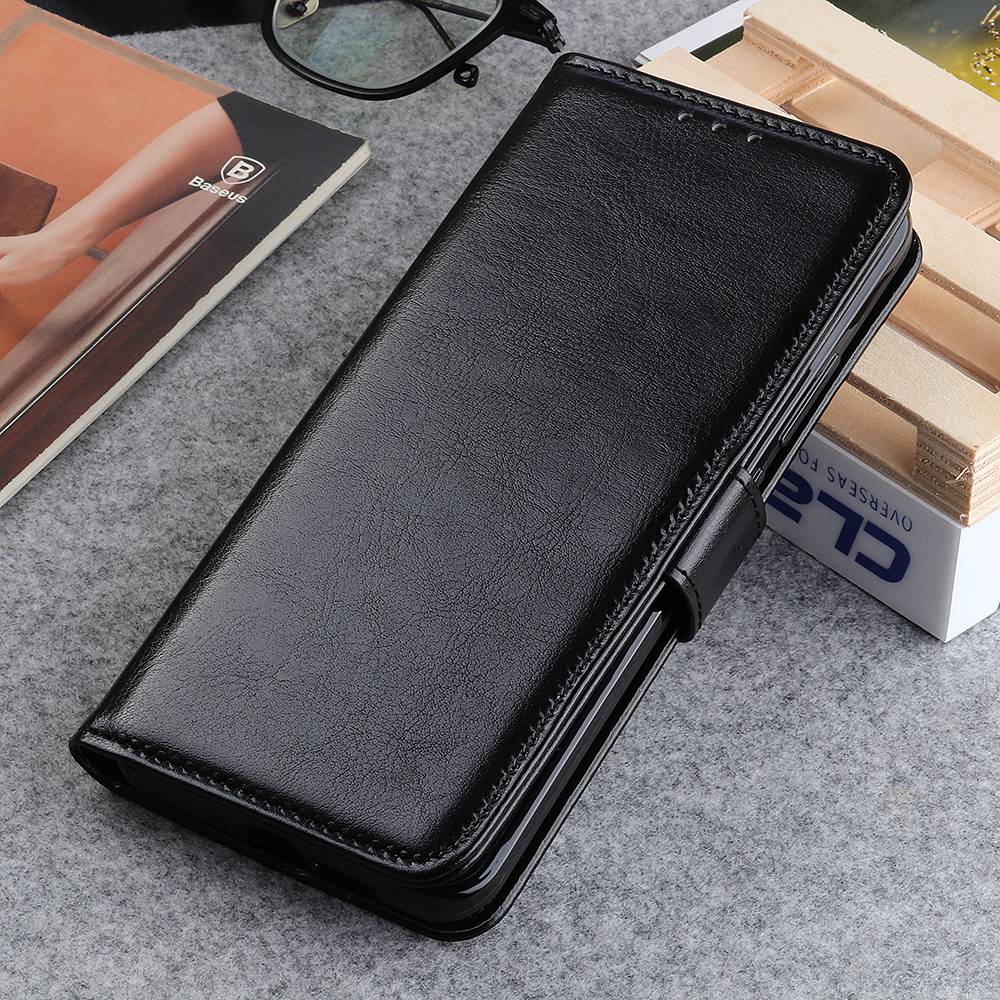 Phone Stand Case Wallet for OnePlus 11 5G,Crazy Horse Texture Magnetic Clasp PU Leather+TPU Shockproof Cover