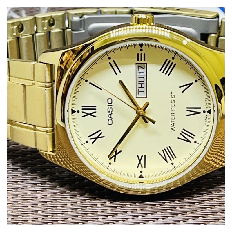Casio STANDARD Series Business Trend Retro Casual Quartz Movement Stainless Steel Strap Japanese and Korean Watch Men's Watch Golden MTP-V006G-9B