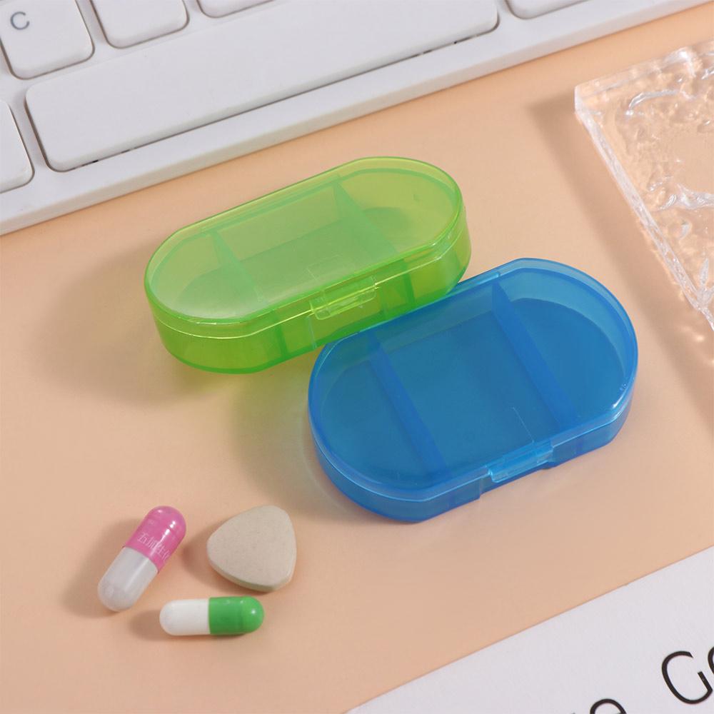 Three Compartments Small Medicine Box Transparent Travel Medicine Organizer Mini Pill Box  Pill Box