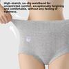 Plus Size Women's Spring and Autumn Pure Cotton Antibacterial Extended Crotch High Waisted Breathable Briefs