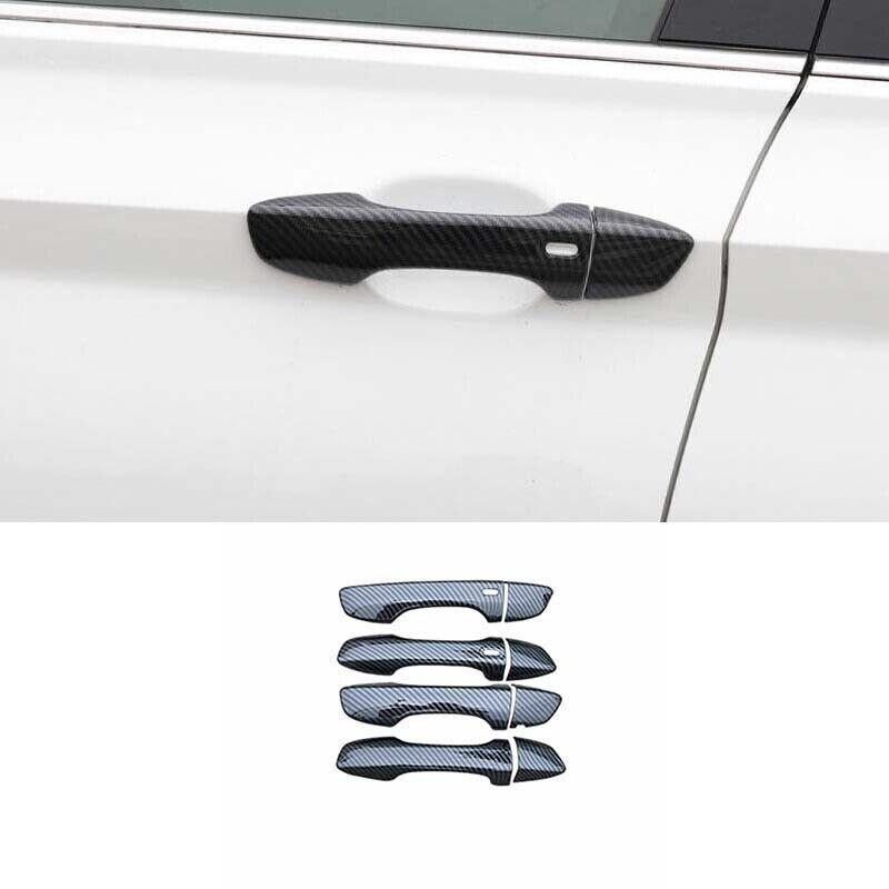 Cover With Smart Hole 2019-23 Door Handle Carbon Fiber For Volkswagen Jetta Mk7