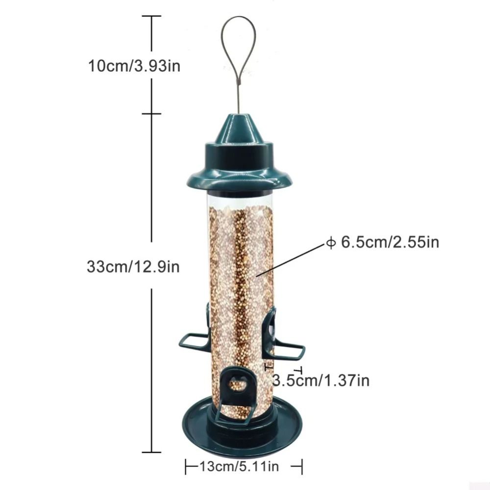 Plastic Bird Feeder Automatic Bird Feeding Bowl Bird Hanging Food Dispenser  Outdoor