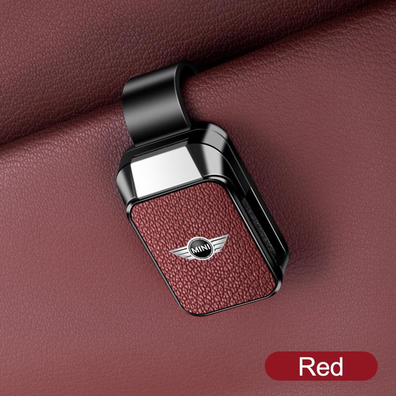 Horká 2025 Kožená krabička na brýle do sluneční clony auta Držák na karty a tužky Pouzdro na uložení brýlí Pro BMW Mini Cooper S JCW R55 R5 Clubman Coun