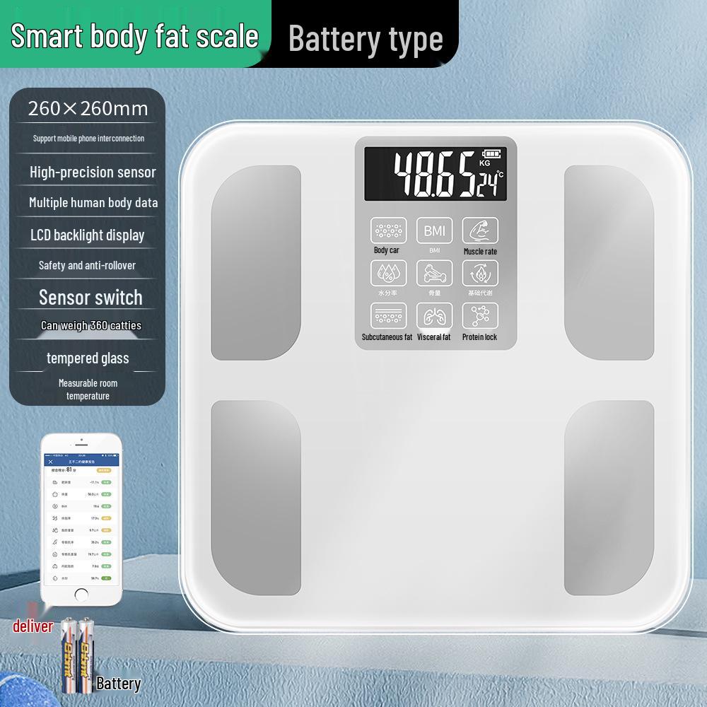 Rechargeable Bluetooth Body Fat Scale with App - Accurate Home Weight Scale