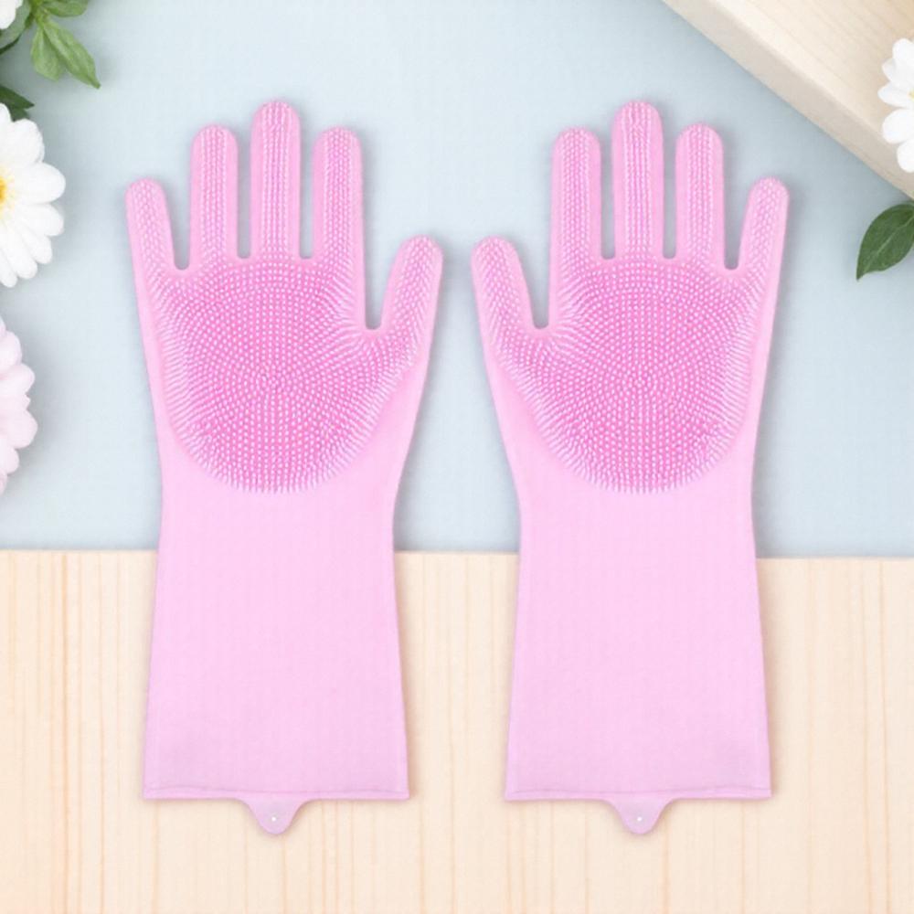 Silicone Dishwashing Gloves for Kitchen Cleaning Non-Slip Durable Household Use for Chores and Versatile TasksGood product