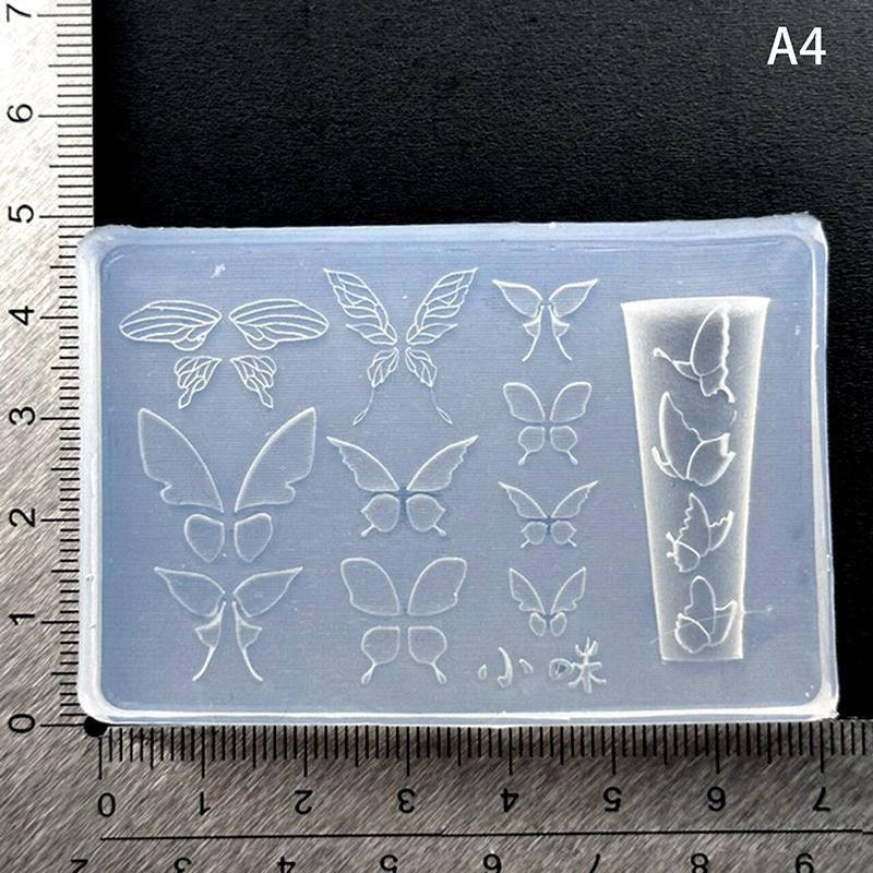 3D Silicone Mold Nail Art Decor Butterfly Rose Flower Butterfly Silicone Manicure Templates Mold Accessories