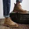New Men Boots Lace-up Leather Ankle Boots Comfy Office Work Retro Shoes Casual Formal Footwear Brand Men's Leather Outdoor Boots