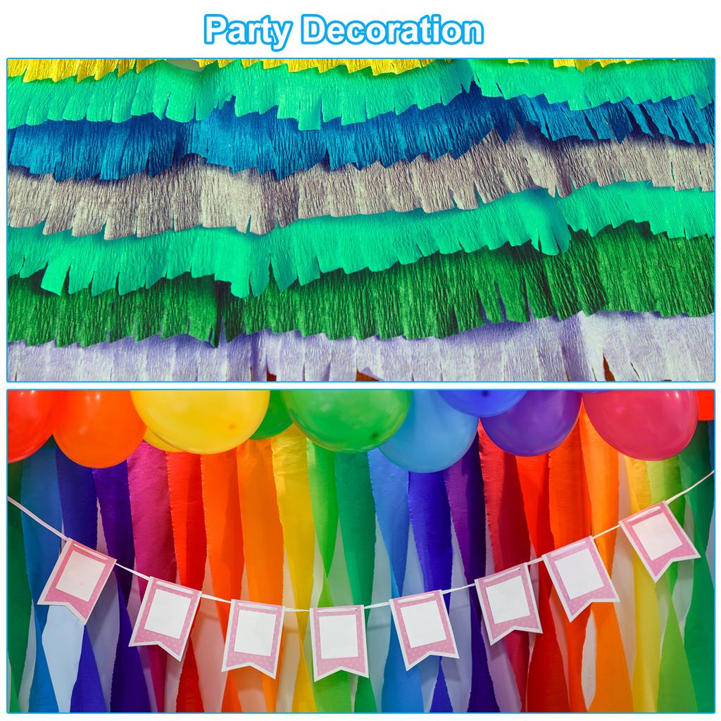 4 Rollen 250x50cm Krepppapier Girlanden Weiches Papier Girlande Blatt DIY Basteln Blumenherstellung Verpackung Party Geburtstag Hochzeit Deko