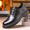 Ovigz Yadan Style Men's Premium Breathable Leather Business Shoes - Soft, Non-slip Sole.