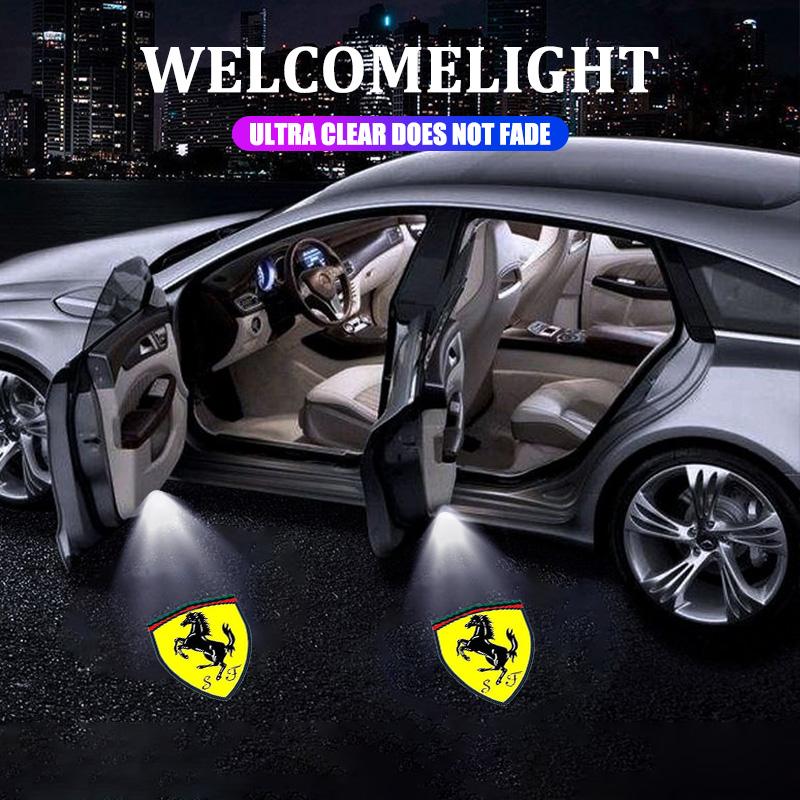 2PCS LED Car Door Welcome Light HD Projector Lamp For Ferrari 308 GT4 328 GTB GTS F355 360 Modena F430 458ltalia 488 Accessories