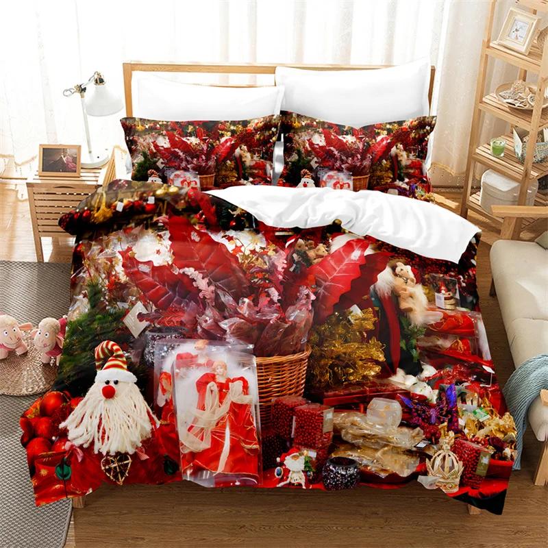 Santa Claus Bedding Duvet Cover Set Queen Christmas Gifts Bed Linen Fashion Design Comforter Cover Teen Bedding Sets Bed Set