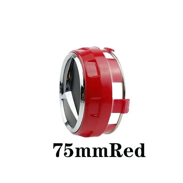C200 E200 New 2025 For Mercedes Benz 4pcs 75mm Black Red Raised Car Styling Wheel Center Cap For Mercedes Benz AMG A0004000900