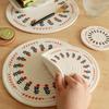 Yousheng Handwoven Cotton Rope Placemat with Original Print Heat-Resistant Non-Slip Round Table Mat Decorative Kitchen Dining Accessory.