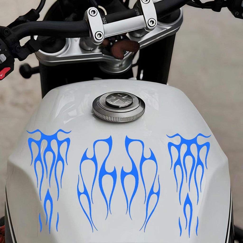 Motorcycle Tank Stickers Decor Stripe Decals Exterior Accessories Flame