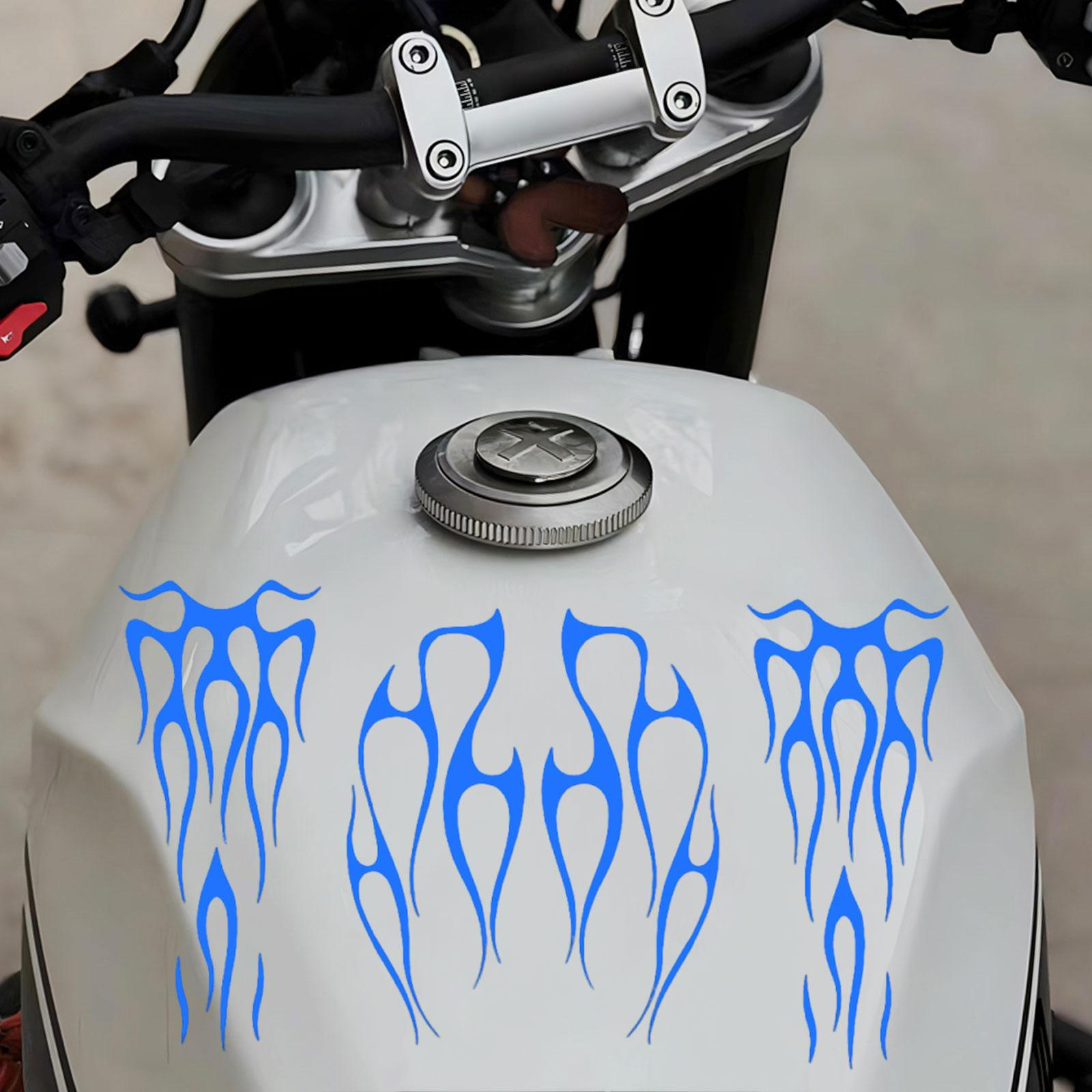 

Наклейки на бак мотоцикла Декор Полоса Декали Внешние аксессуары Пламя синий