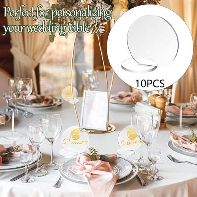 10 Stück Acryl Blanko Tischkarten Platzkarten DIY Nummern Gast Namensschild für Abendessen