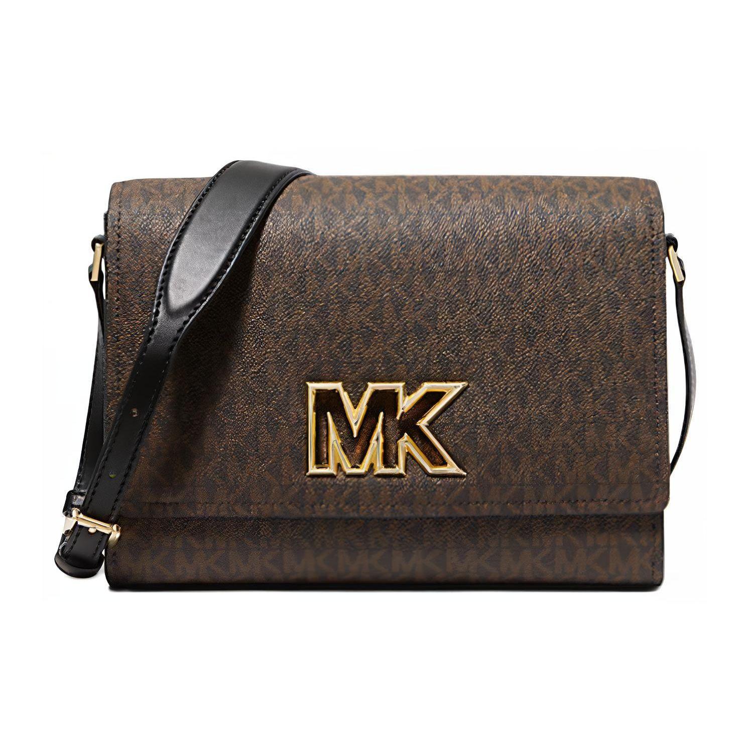 

Michael Kors Mk Mimi Monogram Cutout Metal Logo Flap Coated Canvas Shoulder Crossbody Bag Medium Women Bags Brown Black 35T2G8IM2B-BROWN/BLK Basic Set (Bag+Dust Bag)