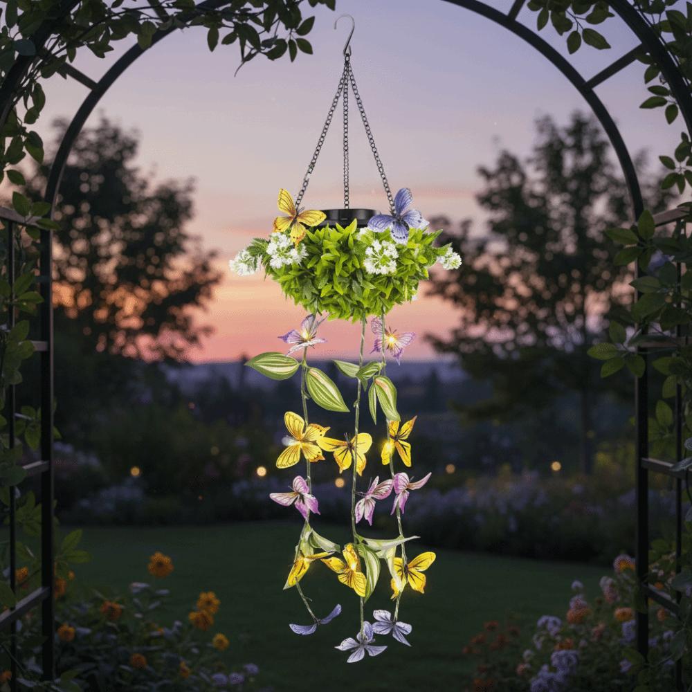 Waterproof Design Solar Butterfly Lamp Butterfly Decoration Solar Powered Solar Vine Lamp Vine Style Artificial Plant