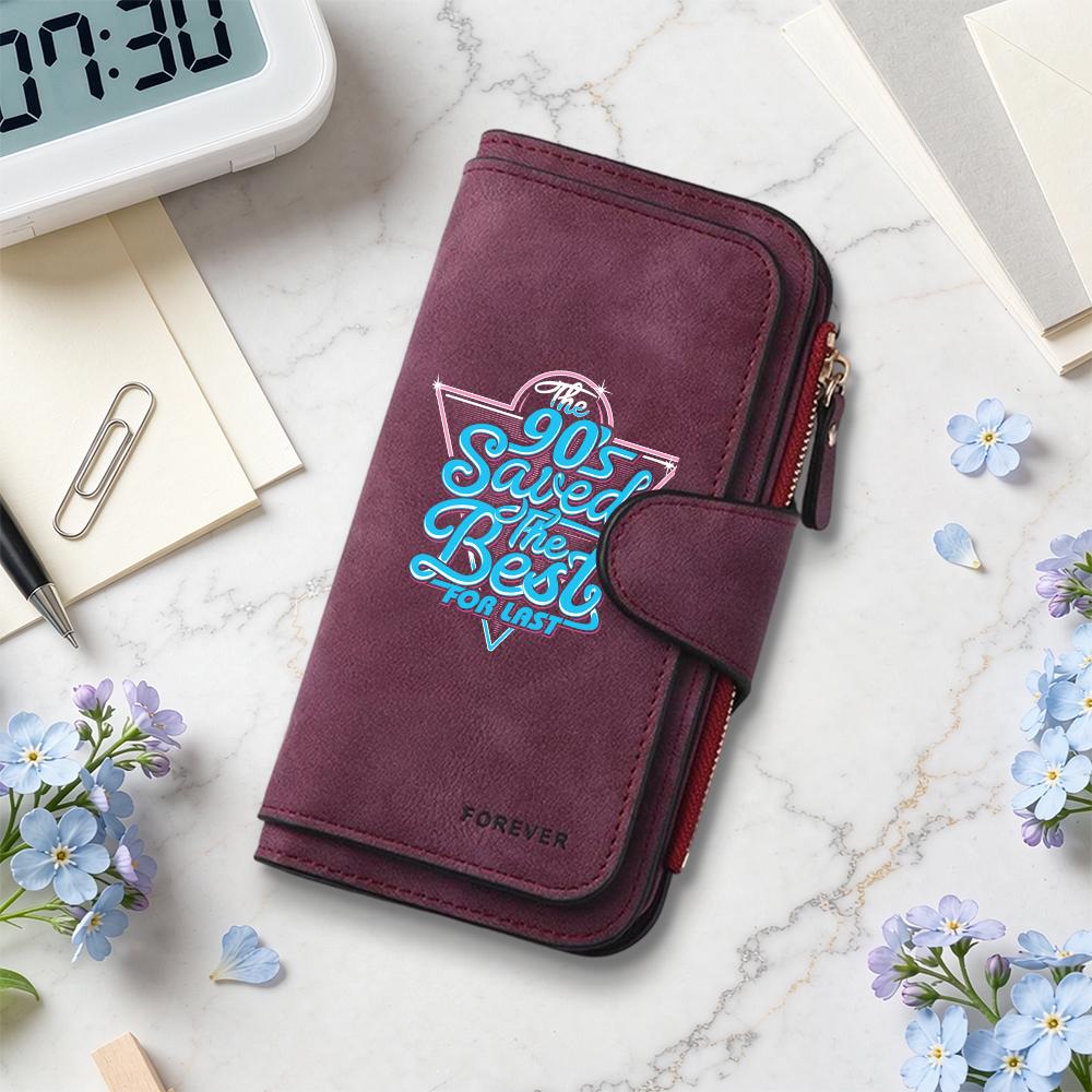 Vintage Printed Long Wallet Fashion Portable Large Capacity Casual Credit Card Holder for Daily Use
