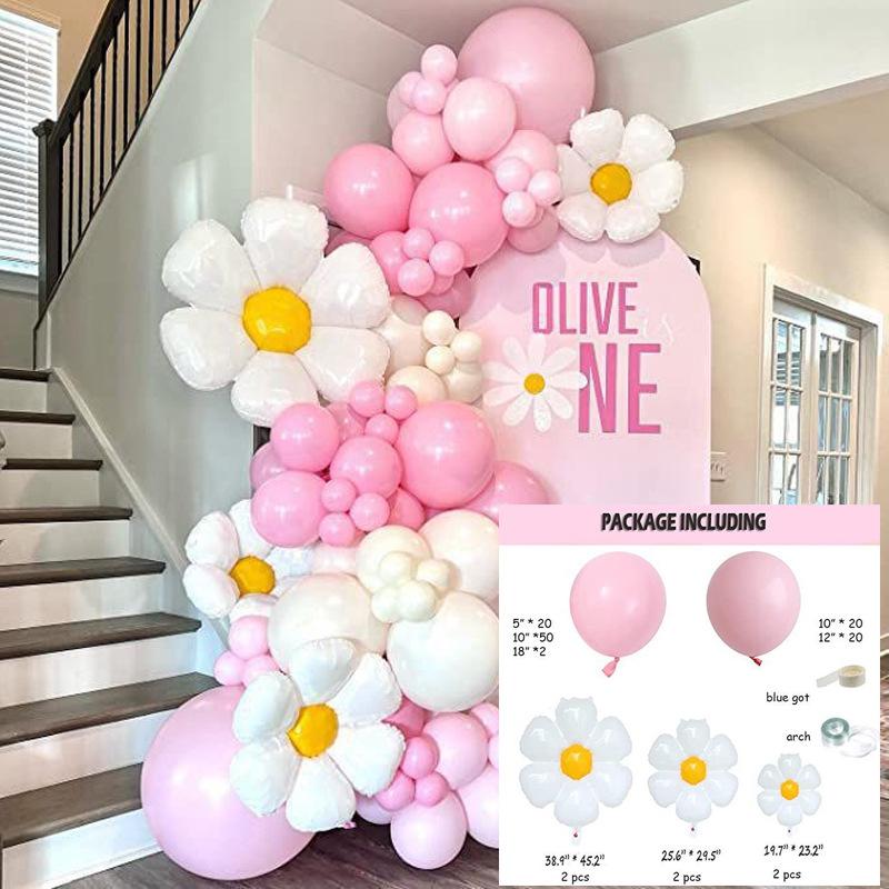 

Весілля з повітряними кулями з маленькою ромашковою аркою з повітряних куль, прикраси для дня народження, День національної єдності Package 002