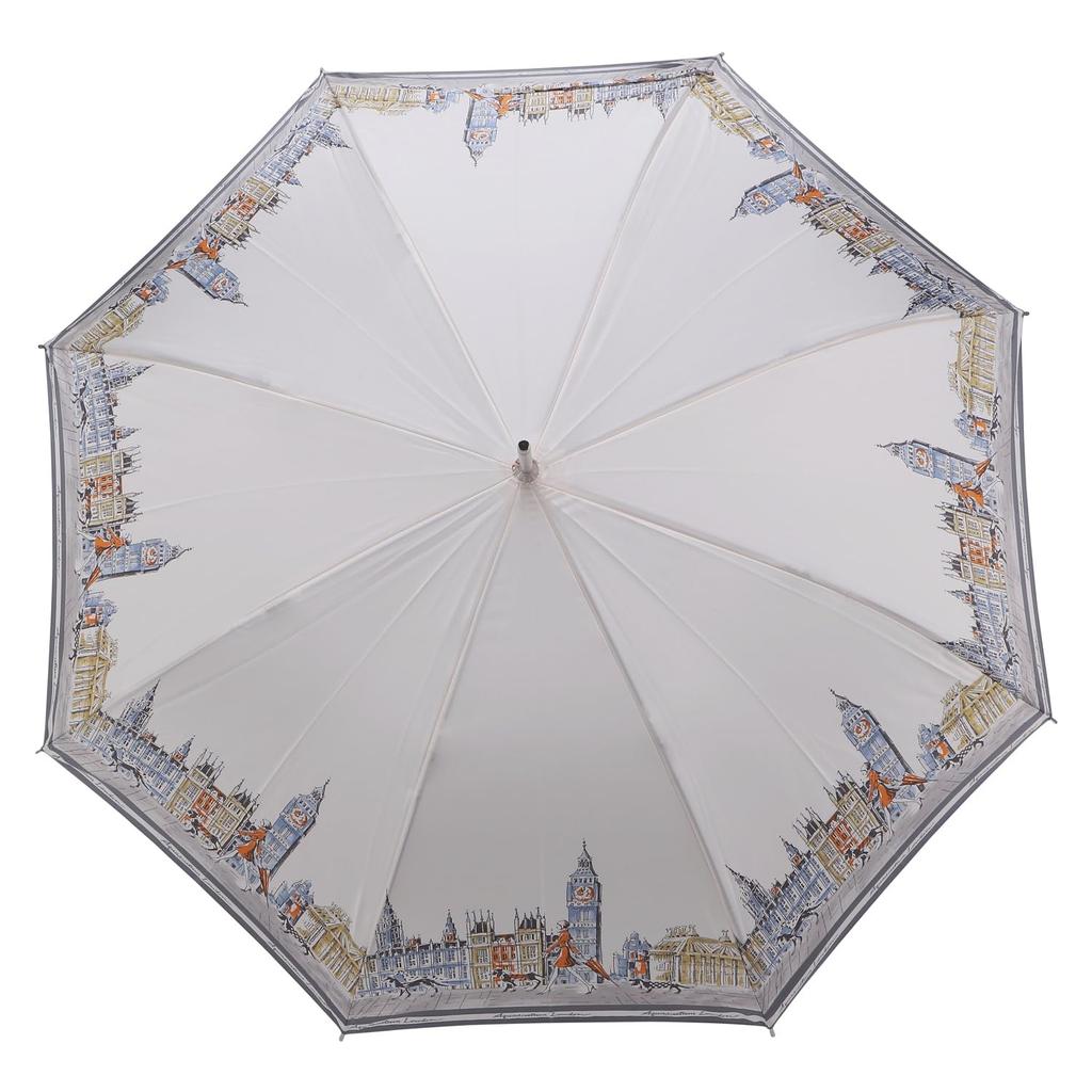 Aquascutum Women's 60cm Long Umbrella, Lightweight, UV Protection, Heat Shielding, Off-White (1AQ 11066-66)