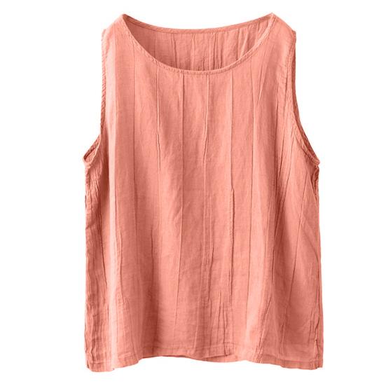 Women Summer Tops Neck Solid Color Lightweight Breathable Vest Loose Fit Sleeveless Round Casual Tank Tops