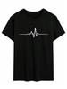 Unisex's Casual Summer Electrocardiogram Graphic Round Neck Short Sleeve T-Shirt