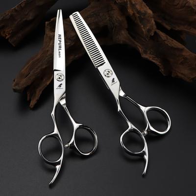 6.0 Inch Hand-shaped XGZ-02 Left-hand Hair Scissors, Flat-cut Tooth Scissors for Left-handed People, Thin Scissors