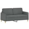 Exclusive House - 2-seater Sofa with Dark Grey Cushions 140 Cm Fabric