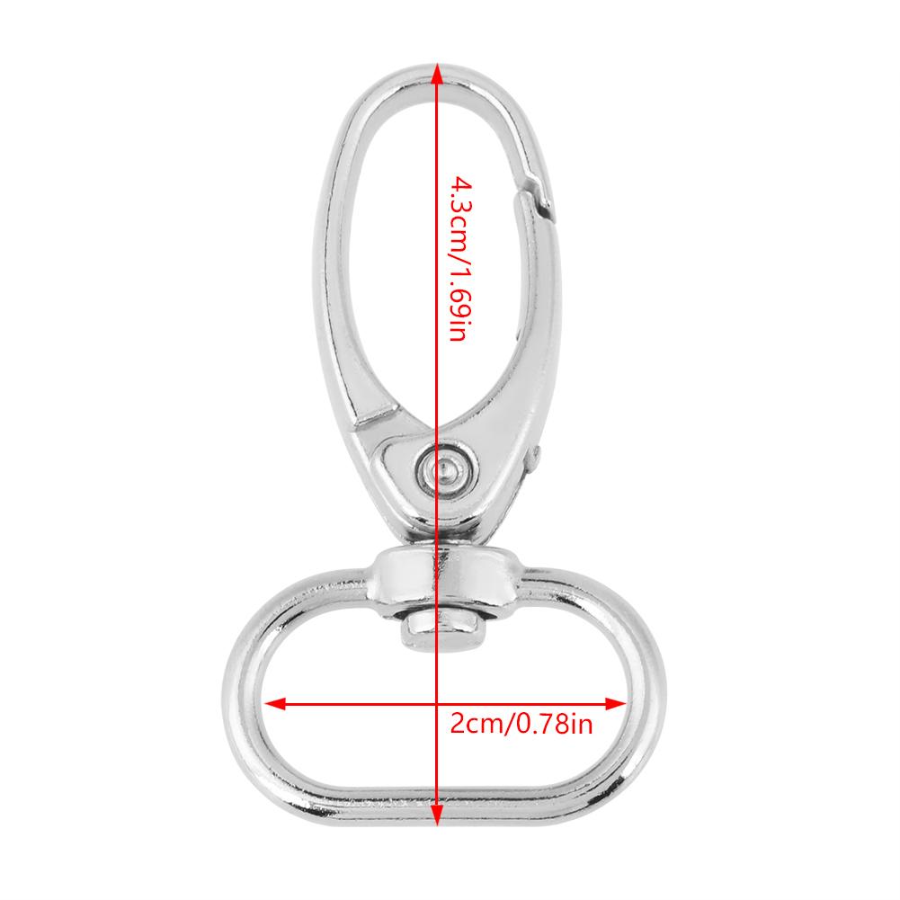 20 st Zinklegering Väsklås Vridbara Triggerklämmor Nyckelring Nyckelring Krokar (20 mm)