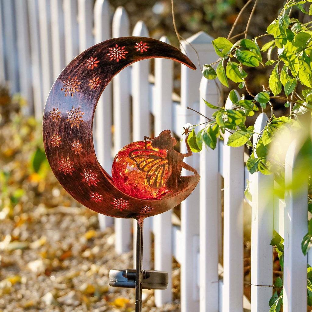 Valery Madelyn Solar Fairy Garden Halloween Outdoor Ornament Garden Light with Garden Pick IP65 No Battery Automatic Lawn Gift Light, 100cm, Light,