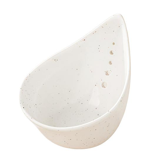 Curățător de coriandru Ceramică Bol pentru curățat ierburi cu 5 găuri de curățare Vas neted glazurat Lavabil în mașina de spălat Vase Stripper de frunze Ustensilă de bucătărie