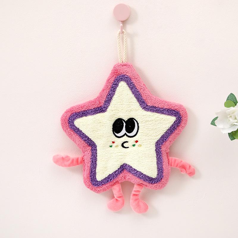 

Dopamine Star Quick-Dry Kids Hand Towel - Hangable, Absorbent, Cute for Kitchen/Bathroom 23*20 cm