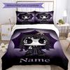 3pcs Custom Name Wednesday Bedding Set Duvet Cover Closure Includes 1 Duvet Cover & 2 Pillowcases, Soft and Comfortable for All Seasons.