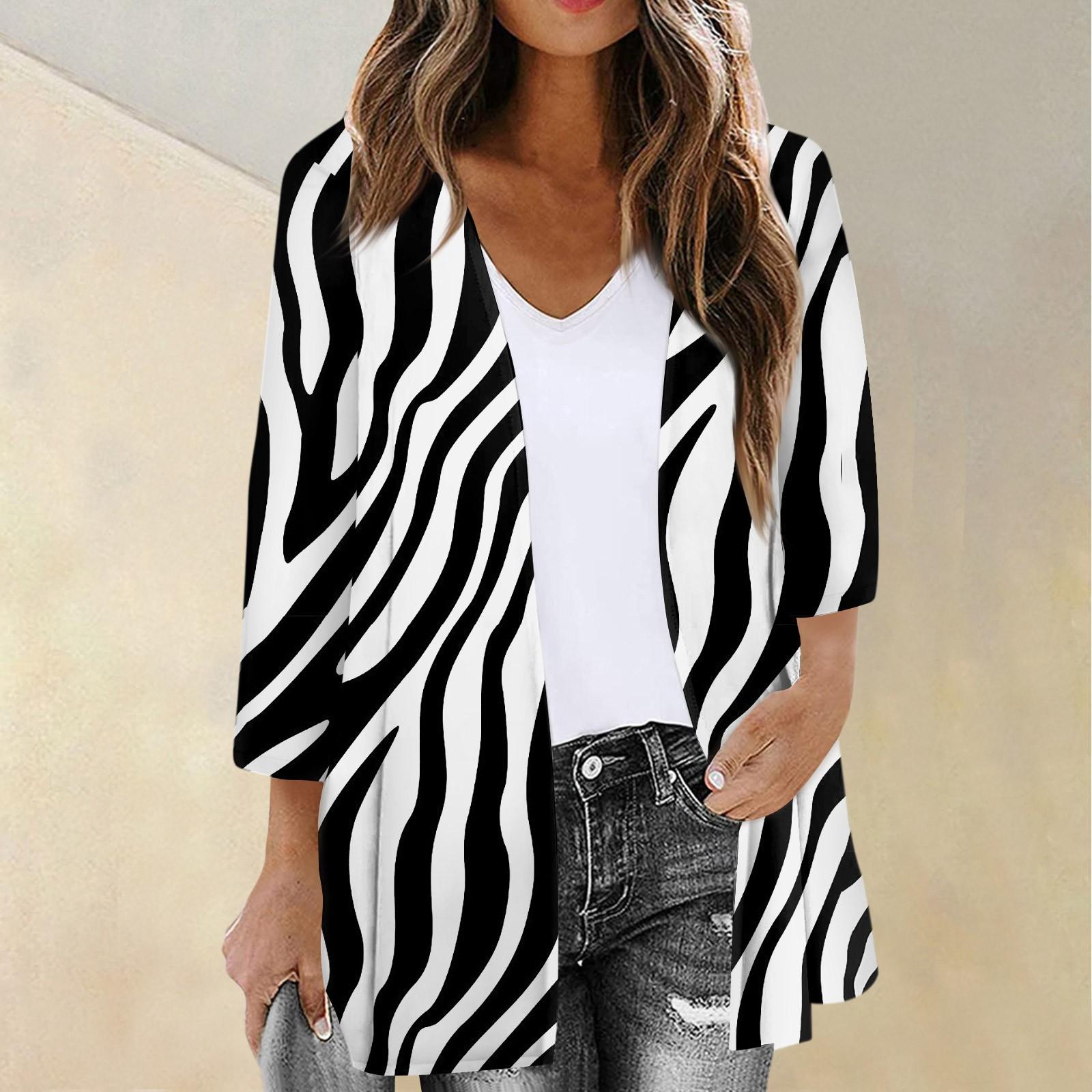 

Женский кардиган, свободный, повседневный, с принтом, рукавами 3/4, кардиган, верхнее пальто XXL белый