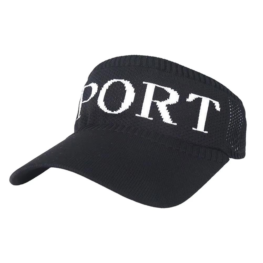 

New Polyester Sun Visors Adjustable 8 Colors Knitted Golf Cap Sun Protection Sports Sun Hats Unisex чёрный