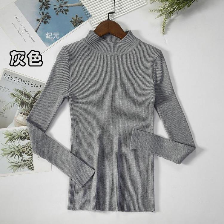 Women's Minimalist Turtleneck Pullover Sweater Warm Knitted Solid Color Basic Tops for Autumn Winter