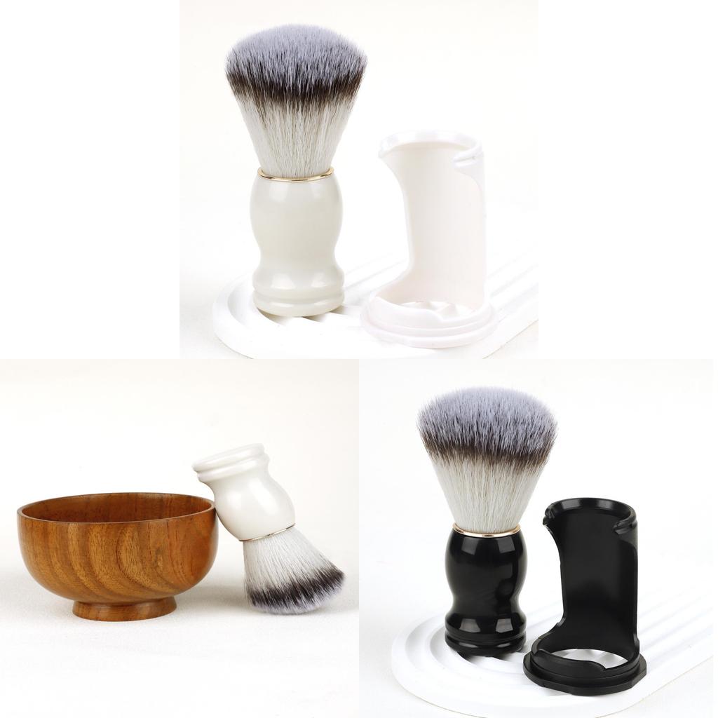 Mens Shaving Brush With Wooden Handle For Beard Grooming And Facial Cleansing