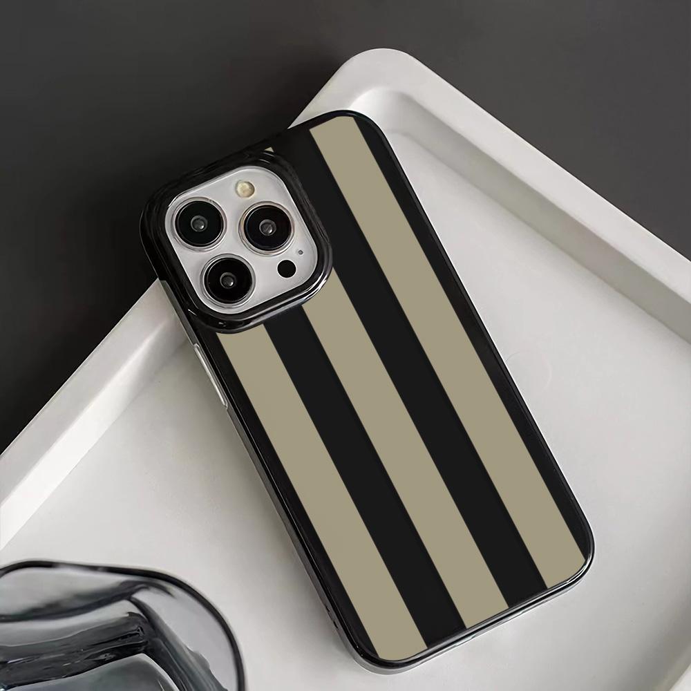 Brown Vertical Stripes Phone Case For IPhone 15 Pro Max 17 16 11 12 13 14 Pro 17E 16E Plus Soft Shockproof Bumper Back Cover