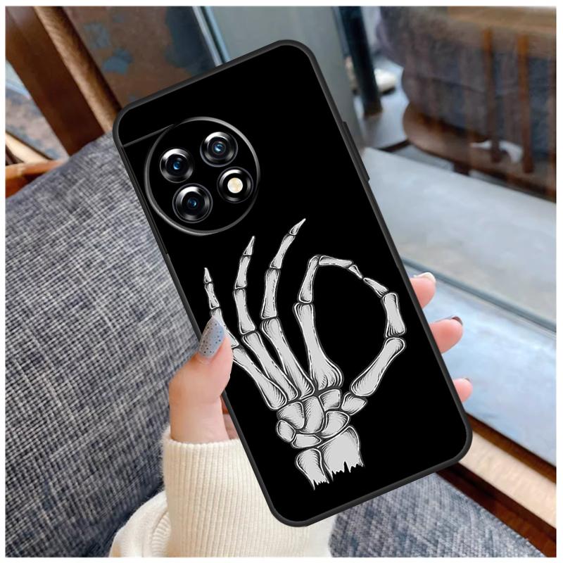 

Skeleton Middle Finger Case For OnePlus 13T 8T 10T 9 10 Pro 15 13 12 11 13R 12R Nord CE 5 2 3 4 Lite N20 N30 Coque OnePlus Nord 2