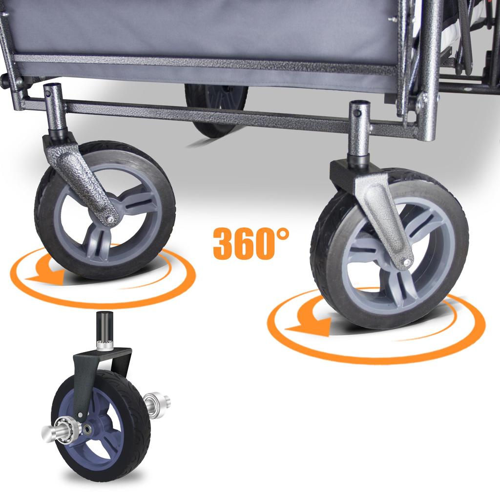 Topwell Carry Wagon mit Outdoor-Wagen mit Sitz und Sitz, große Kapazität, 120 kg Tragkraft, Outdoor-Wagen, geeignet für Familien im Freien und zum Tragen schwerer Lasten